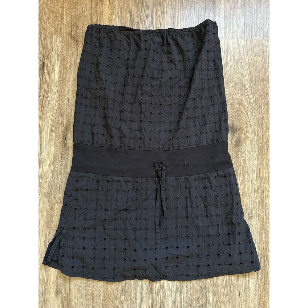 Hurley Womens Cotton Strapless Summer Sun Dress Sundress Large.
